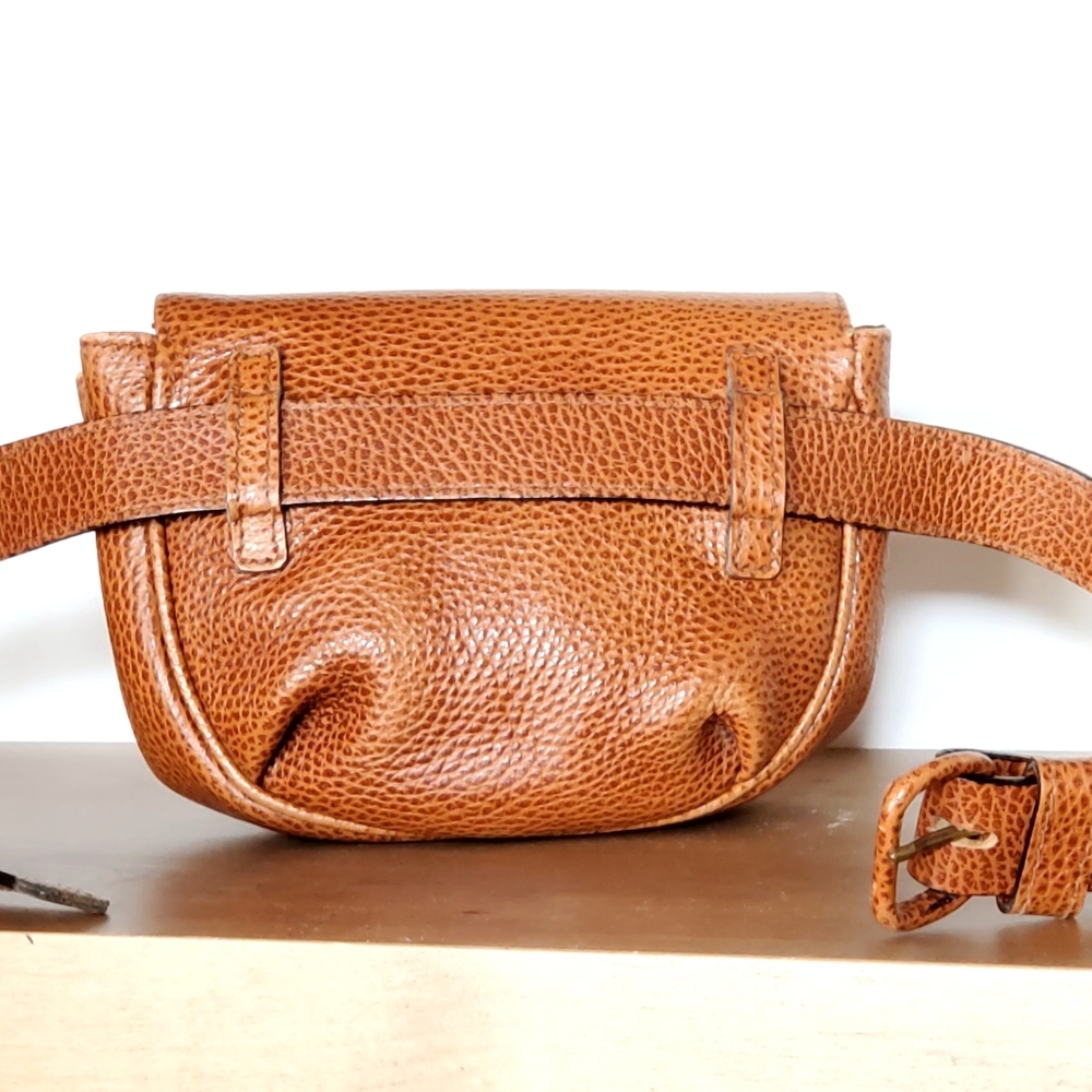 Desmo Italy Luxurious Leather Waist Belt Bag, Textured  British Brown Vtg, EUC - Picture 4 of 16
